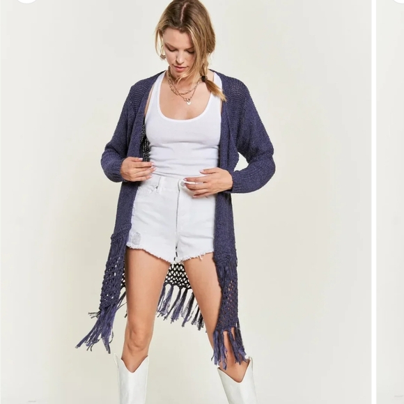 Boho Fringe Crochet Cardigan - Picture 3 of 4